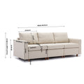 3 Seat Module Sectional Sofa Couch With 2 Ottoman For Living Room,Seat Cushion And Back Cushion Non Removable And Non Washable,Cream Cream Wood Primary Living Space Soft Modern Rubberwood Foam Linen 3 Seat