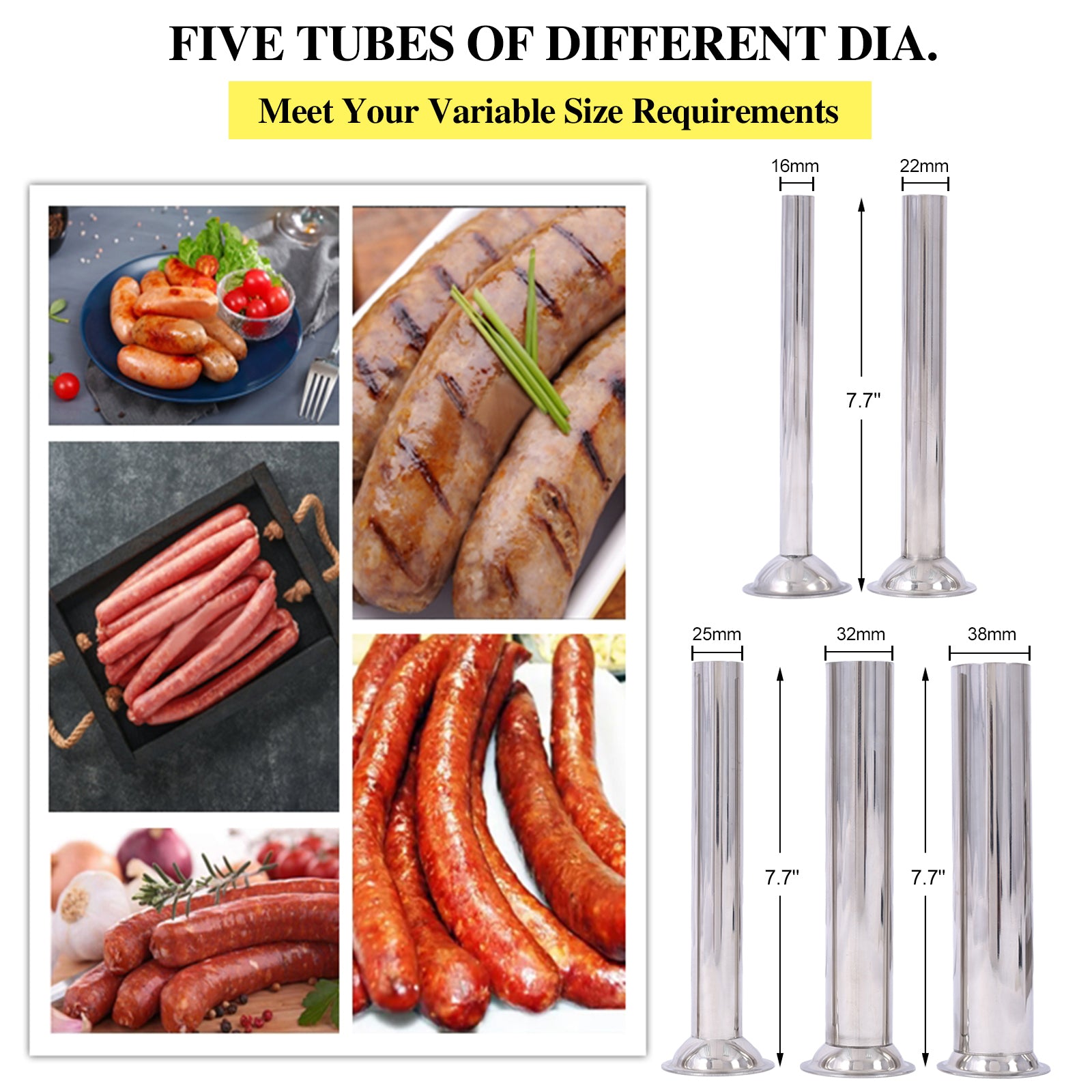 Electric Sausage Filler 15L Sausage Maker Stainless Steel Sausage Stuffer 24.3Lb 110V 120W Sausage Ssteel Stuffing Tubestuffer Silver Stainless Steel