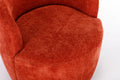 Chenille Fabric Swivel Accent Armchair Barrel Chair With Black Powder Coating Metal Ring,Orange Orange Foam Chenille