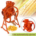 Hand Corn Sheller Heavy Duty Shelling Machine Manual Farm Corn Thresher Corn Remover Tools Hand Sheller With Wooden Handle Cast Iron Manual Thresher Orange Steel