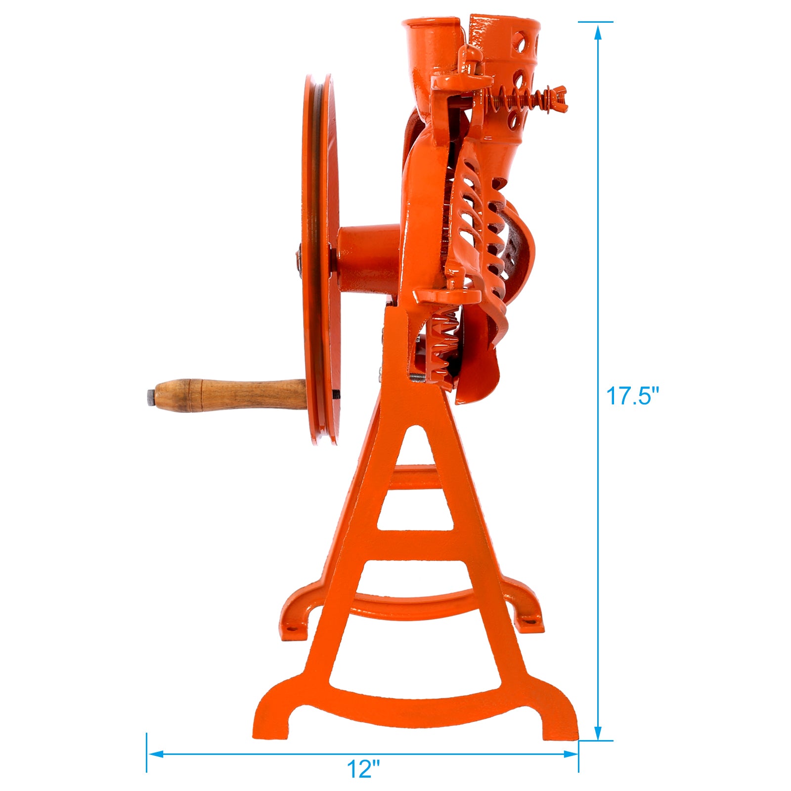 Hand Corn Sheller Heavy Duty Shelling Machine Manual Farm Corn Thresher Corn Remover Tools Hand Sheller With Wooden Handle Cast Iron Manual Thresher Orange Steel