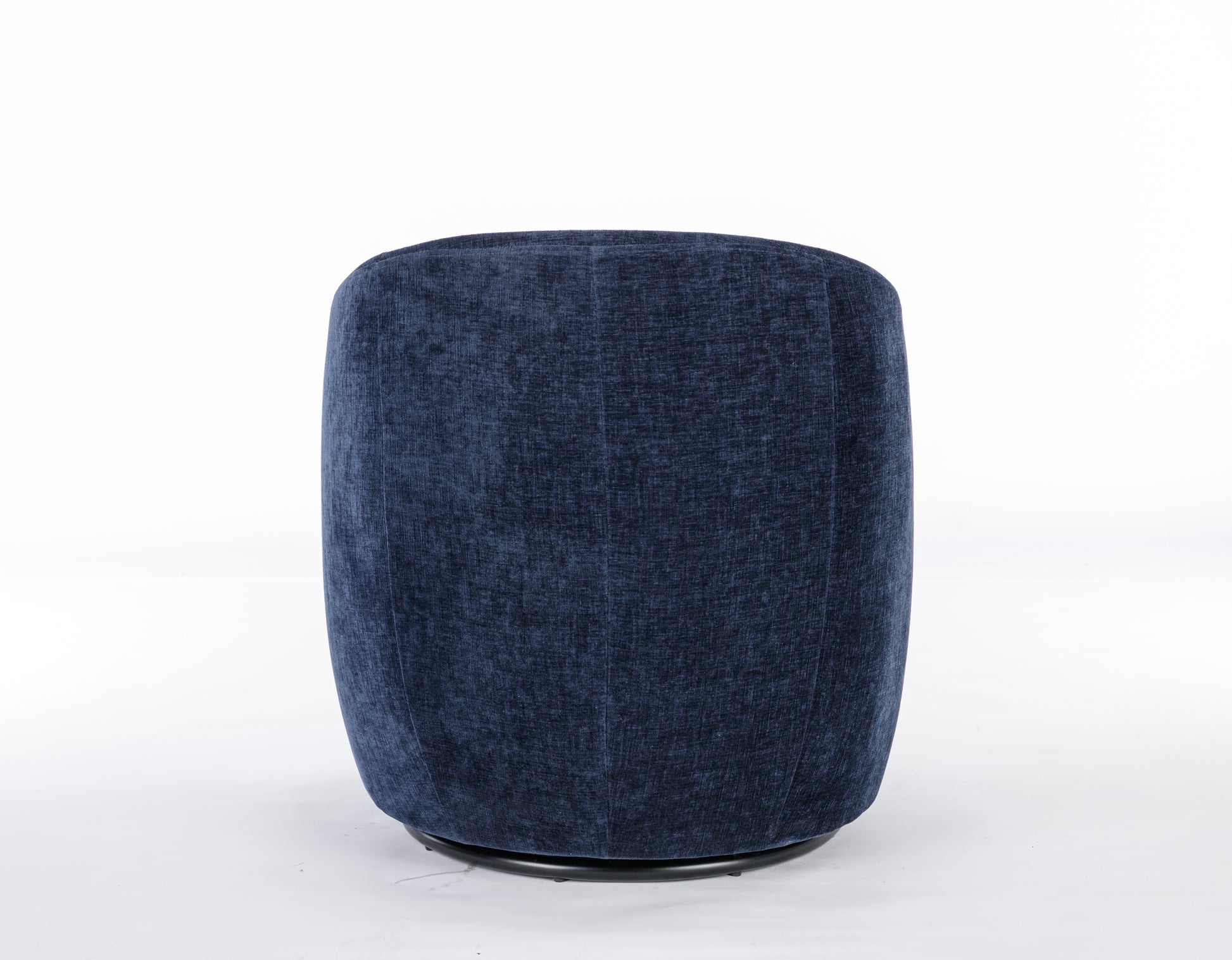 Chenille Fabric Swivel Accent Armchair Barrel Chair With Black Powder Coating Metal Ring,Blue Blue Foam Chenille