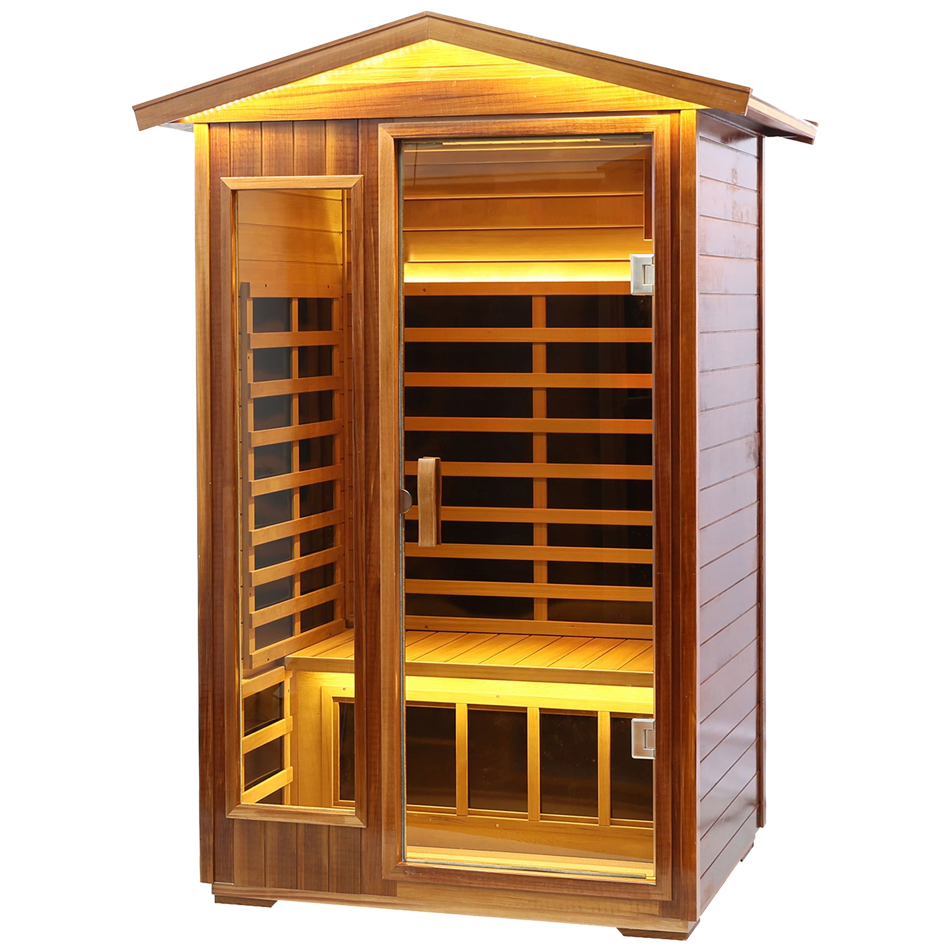 Two Person Far Infrared Outdoor Sauna Natural Wood Solid Wood