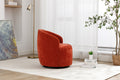 Chenille Fabric Swivel Accent Armchair Barrel Chair With Black Powder Coating Metal Ring,Orange Orange Foam Chenille