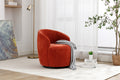 Chenille Fabric Swivel Accent Armchair Barrel Chair With Black Powder Coating Metal Ring,Orange Orange Foam Chenille