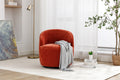 Chenille Fabric Swivel Accent Armchair Barrel Chair With Black Powder Coating Metal Ring,Orange Orange Foam Chenille