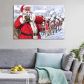 Framed Canvas Wall Art Decor Painting For Chrismas, Santa With Gift Painting For Chrismas Gift, Decoration For Chrismas Eve Office Living Room, Bedroom Decor Ready To Hang Rectangle Framed Multicolor Christmas Oversized 41In Canvas Cultures And Diasporas