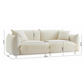 87'' Oversized Loveseat Sofa For Living Room, Sherpa Sofa With Metal Legs, 3 Seater Sofa, Solid Wood Frame Couch With 2 Pillows, For Apartment Office Living Room White White Fabric 2 Seat