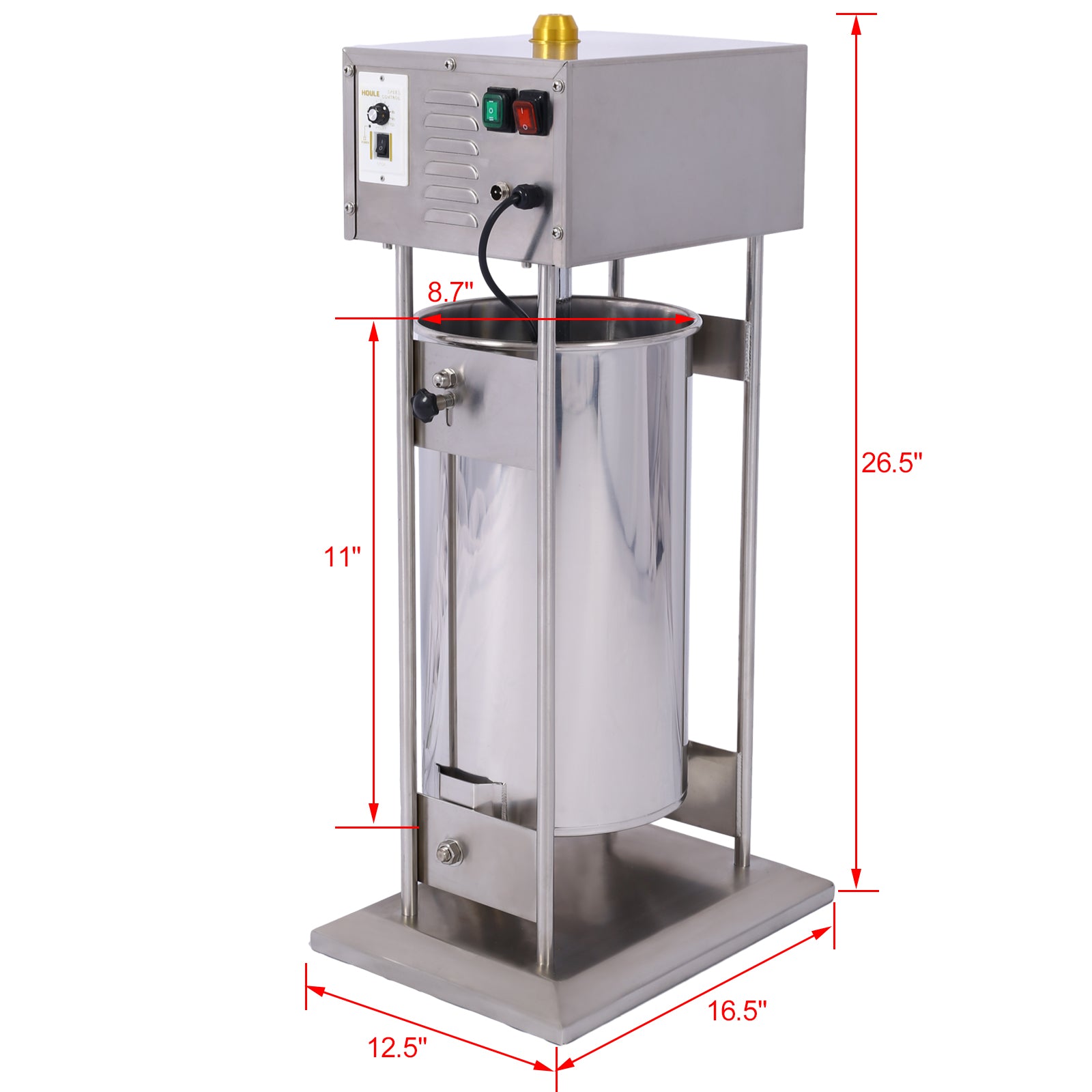 Electric Sausage Filler 10L Sausage Maker Stainless Steel Sausage Stuffer 15.4Lb 110V 120W Sausage Ssteel Stuffing Tubestuffer Silver Stainless Steel