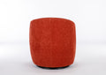 Chenille Fabric Swivel Accent Armchair Barrel Chair With Black Powder Coating Metal Ring,Orange Orange Foam Chenille