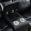 Power Reclining Seat With Led Strip Speaker Black Color Black Technical Leather