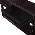 Light Luxury Retro Sofa Table With Outlets, 54 Inch Pine Wood Console Table With 2 Power Outlets And 2 Usb Ports For Entryway Hallway Living Room With Solid Wood Legs Dark Cherry Distressed Black Built In Outlets Or Usb Primary Living Space American