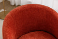 Chenille Fabric Swivel Accent Armchair Barrel Chair With Black Powder Coating Metal Ring,Orange Orange Foam Chenille