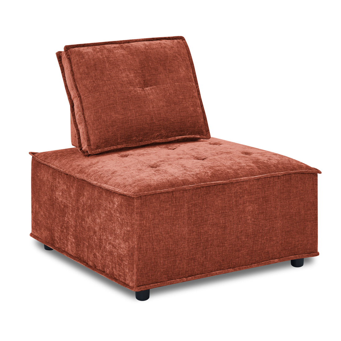 Upholstered Seating Armless Accent Chair, Leisure Sofa Lounge Chair For Living Room Corner Bedroom Office,Chenille Red Primary Living Space Chenille