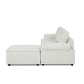 L Shape Modular Sectional Sofa, Diy Combination, Chenille White Chenille Wood Tight Back Eucalyptus Square Arms Foam Chenille 4 Seat