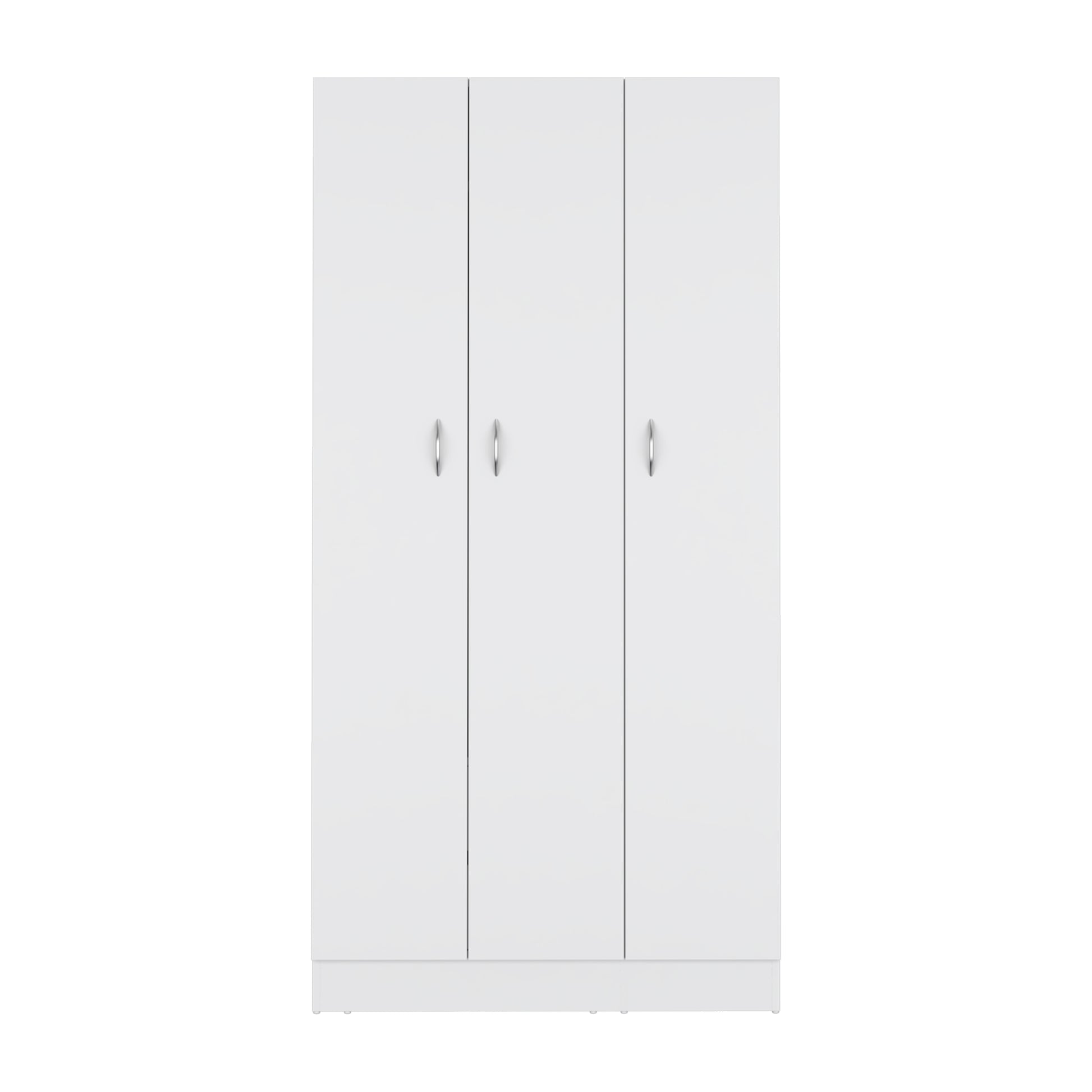 Wardrobe Armoire 71H" With 3 Doors And 2 Inner Drawers, 3 Doors, White White Bedroom Modern Pine Particle Board Particle Board