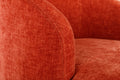 Chenille Fabric Swivel Accent Armchair Barrel Chair With Black Powder Coating Metal Ring,Orange Orange Foam Chenille