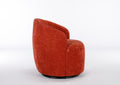 Chenille Fabric Swivel Accent Armchair Barrel Chair With Black Powder Coating Metal Ring,Orange Orange Foam Chenille