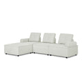 L Shape Modular Sectional Sofa, Diy Combination, Chenille White Chenille Wood Tight Back Eucalyptus Square Arms Foam Chenille 4 Seat