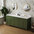 Vanity Sink Combo Featuring A Marble Countertop, Bathroom Sink Cabinet, And Home Decor Bathroom Vanities Fully Assembled Green 72 Inch Vanity With Sink 23V03 72Vg Green Wood Solid Wood