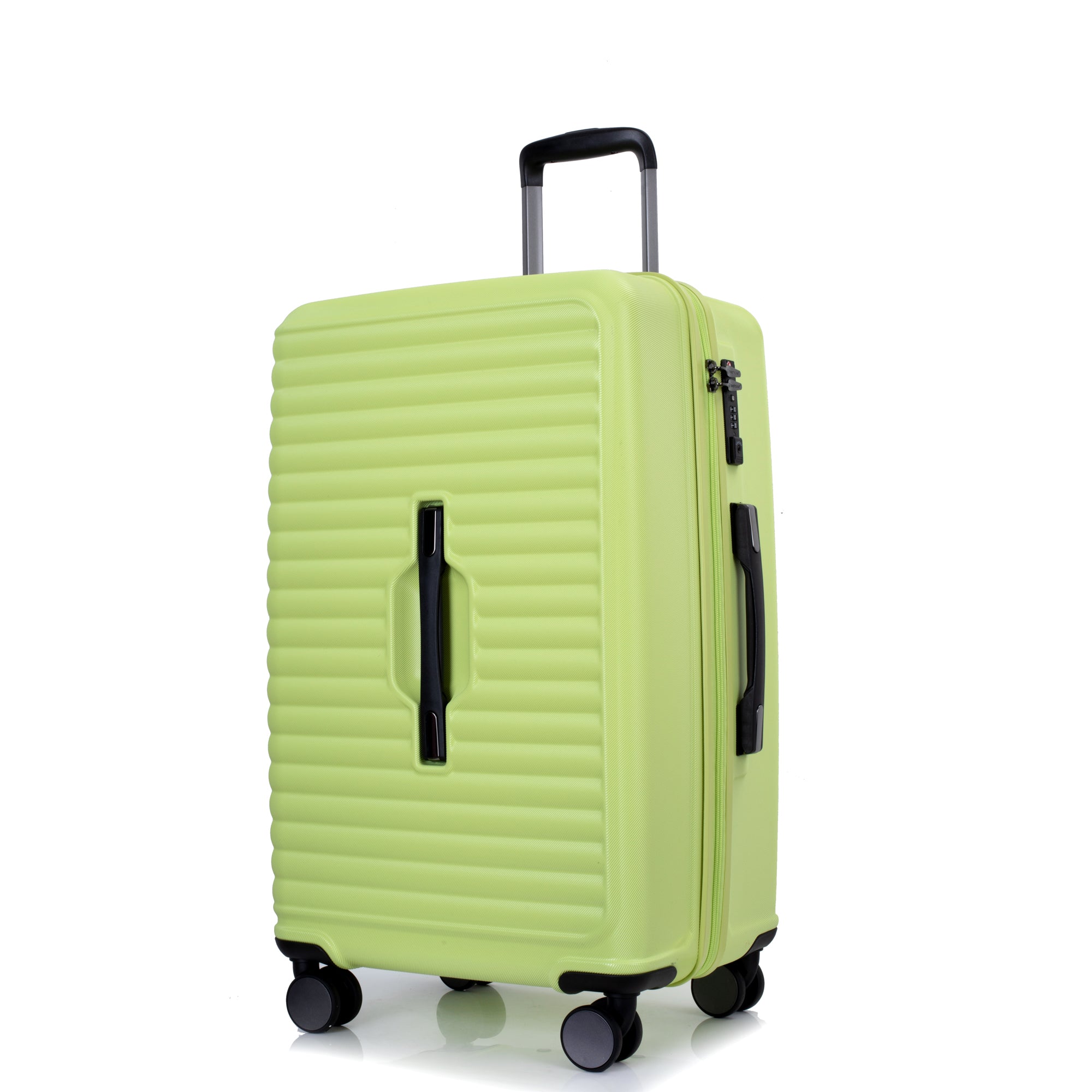 3 Piece Luggage Sets PC ABS Lightweight Suitcase with light green-abs+pc