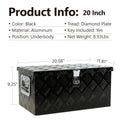 20 Inch Black Aluminum Tool Long Box 5 Bar Tread Flat Box For Truck Car Outdoor Trailer Pickup Underbody Rv Atv Storage Tools Organizer With Lock Side Handle And Ke 20.1