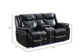 Power Reclining Seat With Led Strip Speaker Black Color Black Technical Leather