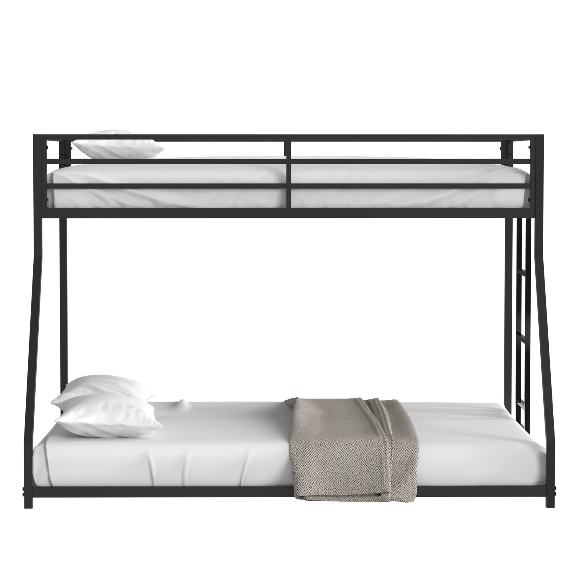 Same As Original B083124171 Adam Twin Over Full Metal Bunk, Black Full Box Spring Not Required Black Metal Bedroom Bunk Metal Metal