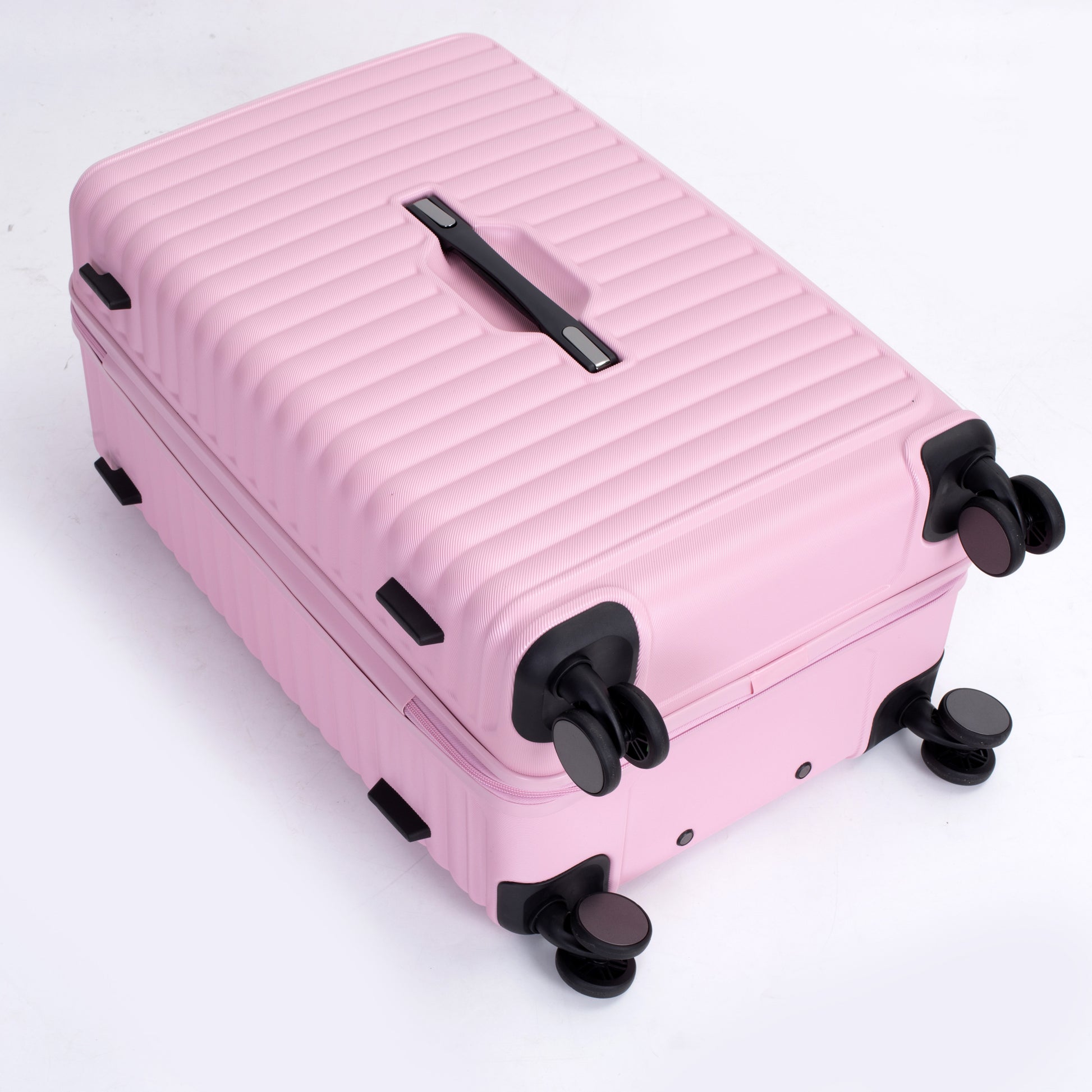 3 Piece Luggage Sets Pc Abs Lightweight Suitcase With Two Hooks, 360 Double Spinner Wheels, Tsa Lock, 21 25 29 Pink Pink Abs Pc