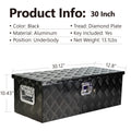 30 Inch Heavy Duty Black Aluminum 5 Bar Tread Tool Long Box Truck Pickup Trailer Toolbox Underbody Storage Lock Ke 30.1