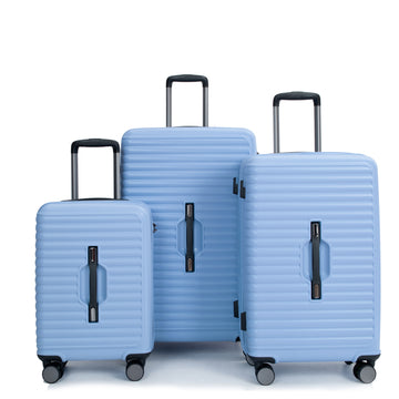 3 Piece Luggage Sets Pc Abs Lightweight Suitcase With Two Hooks, 360 Double Spinner Wheels, Tsa Lock, 21 25 29 Light Blue Light Blue Abs Pc