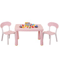 Kids Table And Chair Set, 3 Piece Toddler Table And Chair Set, Plastic Children Activity Tablefor Reading,Preschool,Drawing,Toddler,Playroom White Pink Pink Plastic