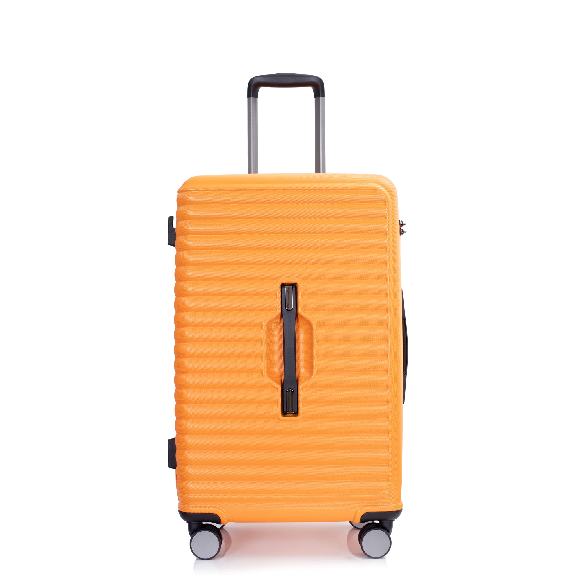 3 Piece Luggage Sets PC ABS Lightweight Suitcase with orange-abs+pc