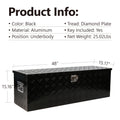 48 Inch Heavy Duty Aluminum Stripes Plated Tool Long Box Pick Up Truck Bed Rv Trailer Toolbox Storage Organizer, Waterproof Underbody Tool Box Storage With Lock And Key 48