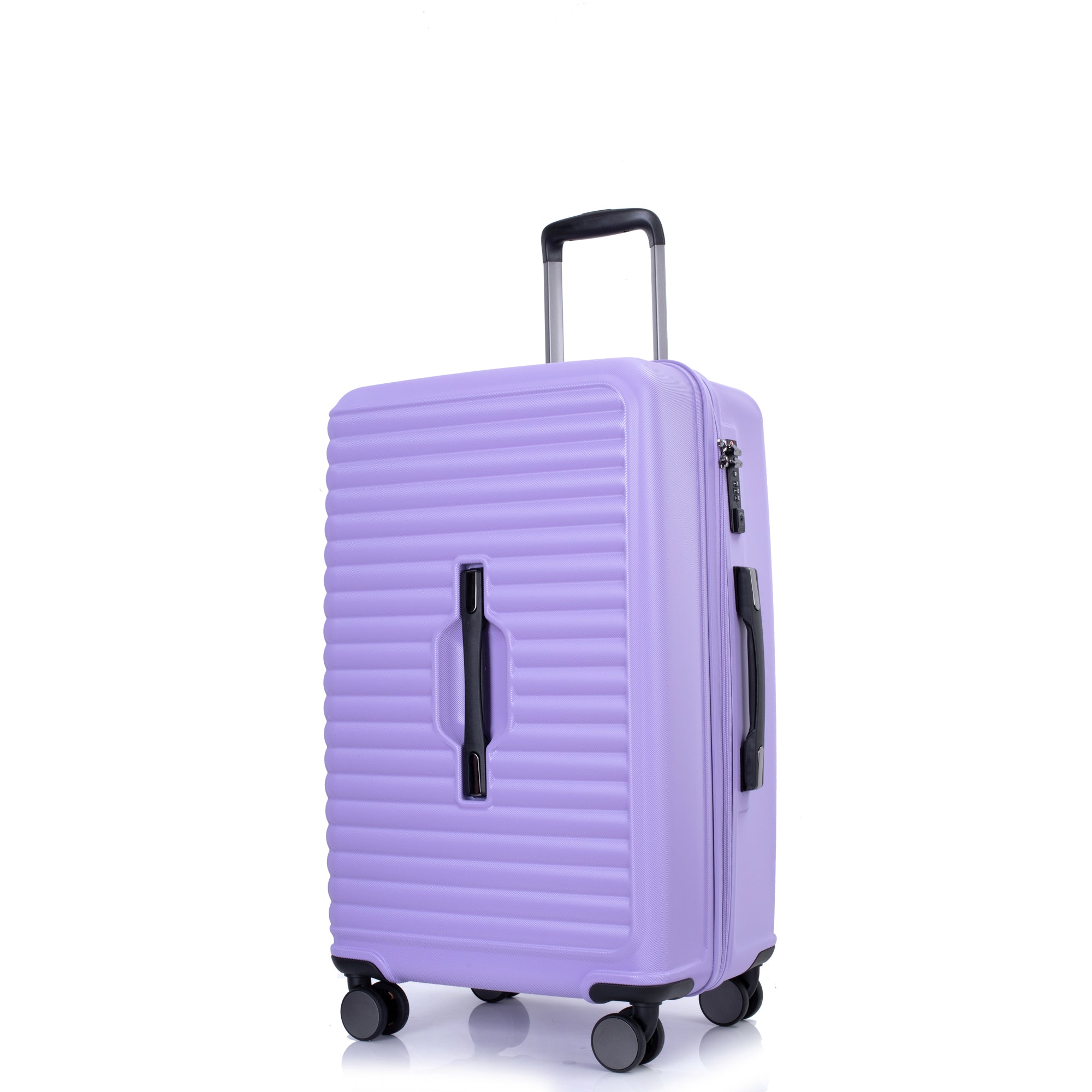 3 Piece Luggage Sets PC ABS Lightweight Suitcase with light purple-abs+pc