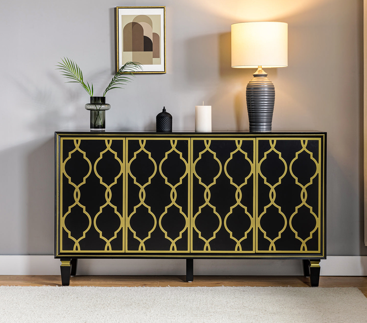 Debby 61'' Wide Sideboard Black - Black Modern