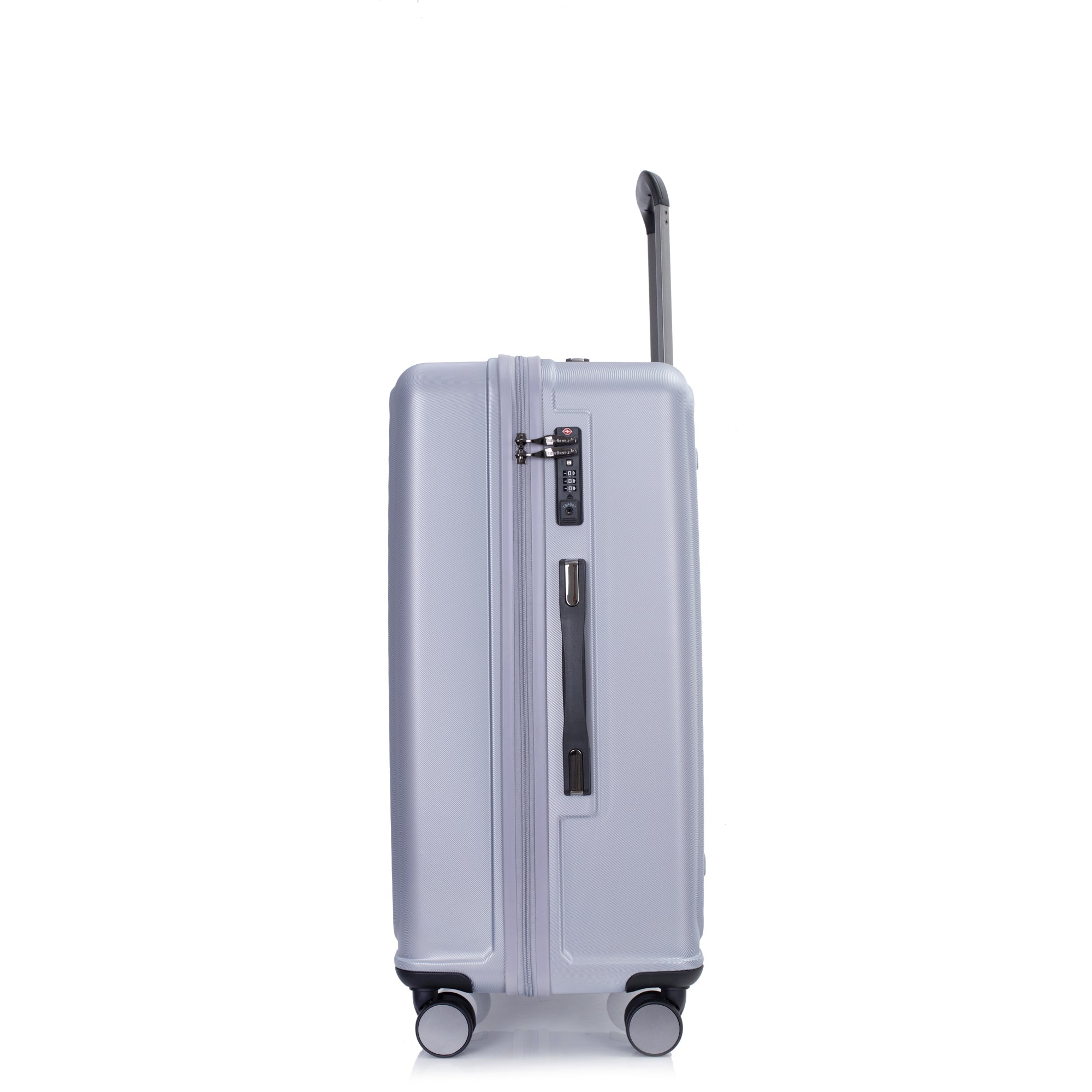 3 Piece Luggage Sets PC ABS Lightweight Suitcase with gray-abs+pc