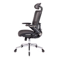 Black Ergonomic Mesh Office Chair, High Back Adjustable Headrest With Flip Up Arms, Tilt And Lock Function, Lumbar Support And Blade Wheels, Kd Chrome Metal Legs Black Office American Design Office