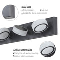 Led Modern Black 4 Light Vanity Lights Fixtures Over Mirror Bath Wall Lighting Black Modern Acrylic Iron