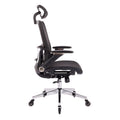 Black Ergonomic Mesh Office Chair, High Back Adjustable Headrest With Flip Up Arms, Tilt And Lock Function, Lumbar Support And Blade Wheels, Kd Chrome Metal Legs Black Office American Design Office