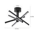 Led Semi Flush Mount Ceiling Lamp Black Modern Aluminium Iron