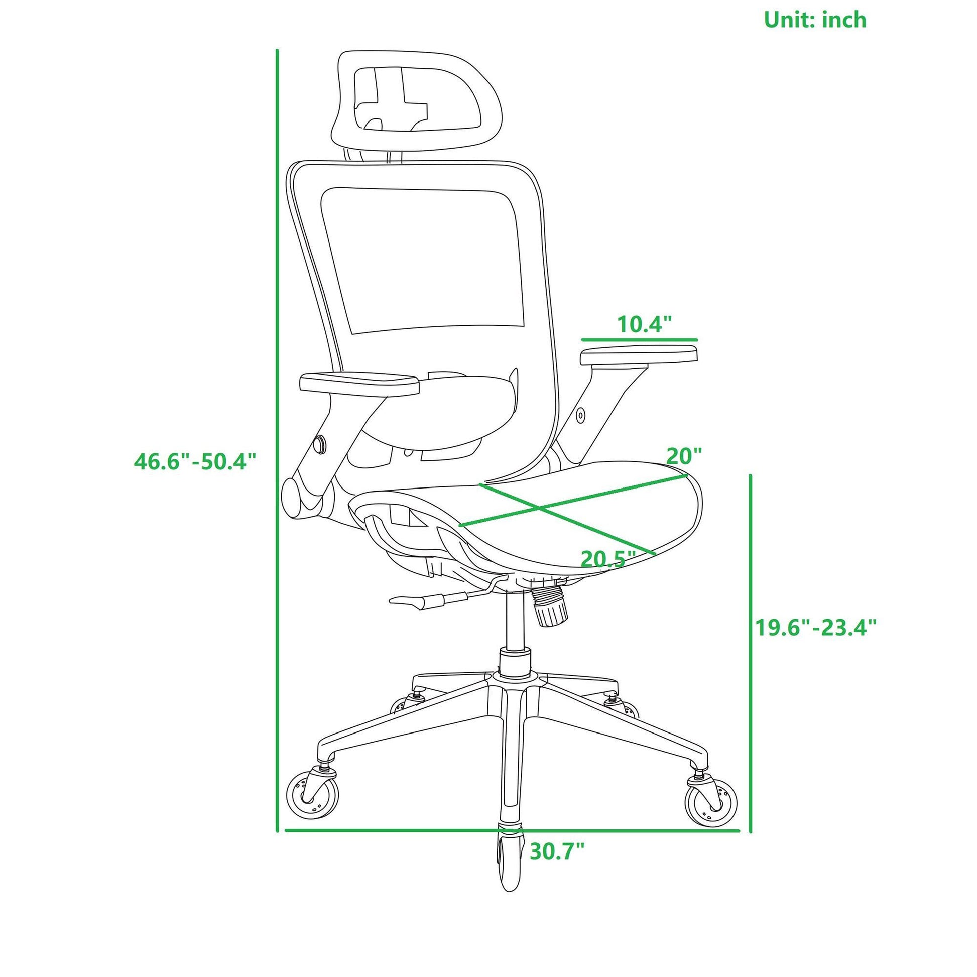 White Ergonomic Mesh Office Chair, High Back Adjustable Headrest With Flip Up Arms, Tilt And Lock Function, Lumbar Support And Blade Wheels, Kd Chrome Metal Legs White Office American Design Office Chairs Foam Plastic