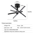 Led Semi Flush Mount Ceiling Lamp Black Modern Aluminium Iron