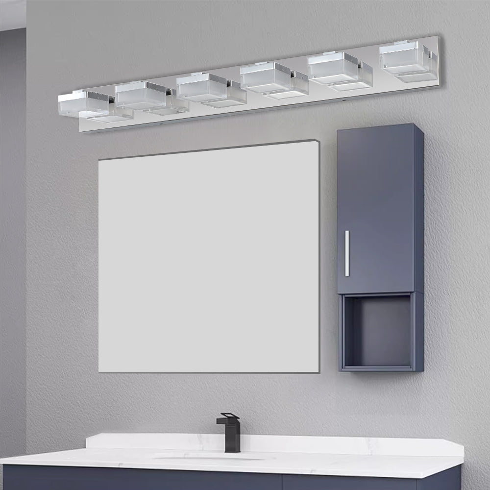 Same As W1340110610 L2016 Modern 6 Light Chrome Led Vanity Mirror Light Fixture For Bathrooms And Makeup Tables Chrome Acrylic,Stainless Steel