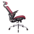 Red Ergonomic Mesh Office Chair, High Back Adjustable Headrest With Flip Up Arms, Tilt And Lock Function, Lumbar Support And Blade Wheels, Kd Chrome Metal Legs Red Office American Design Office Chairs Foam Plastic