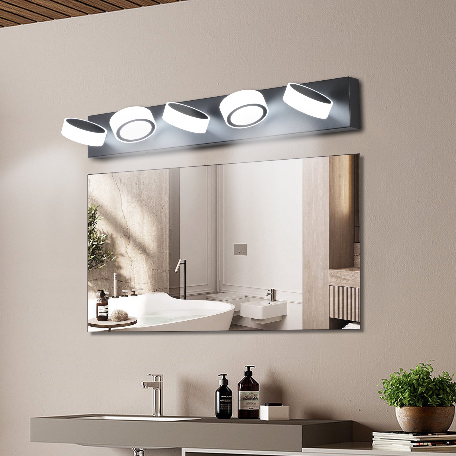 Same As W1340110593 L2009 Led Modern Black 5 Light Vanity Lights Fixtures Over Mirror Bath Wall Lighting Black Acrylic,Iron