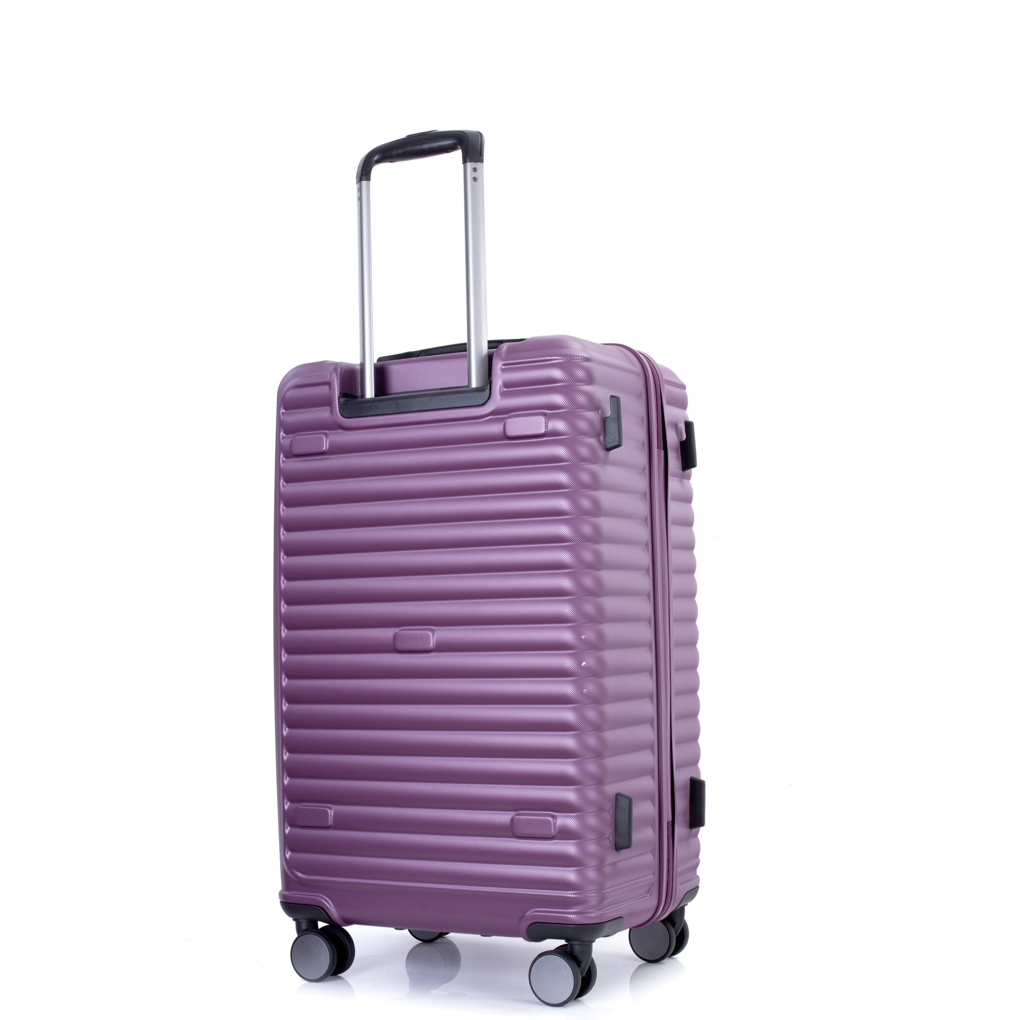 3 Piece Luggage Sets PC ABS Lightweight Suitcase with dark purple-abs+pc