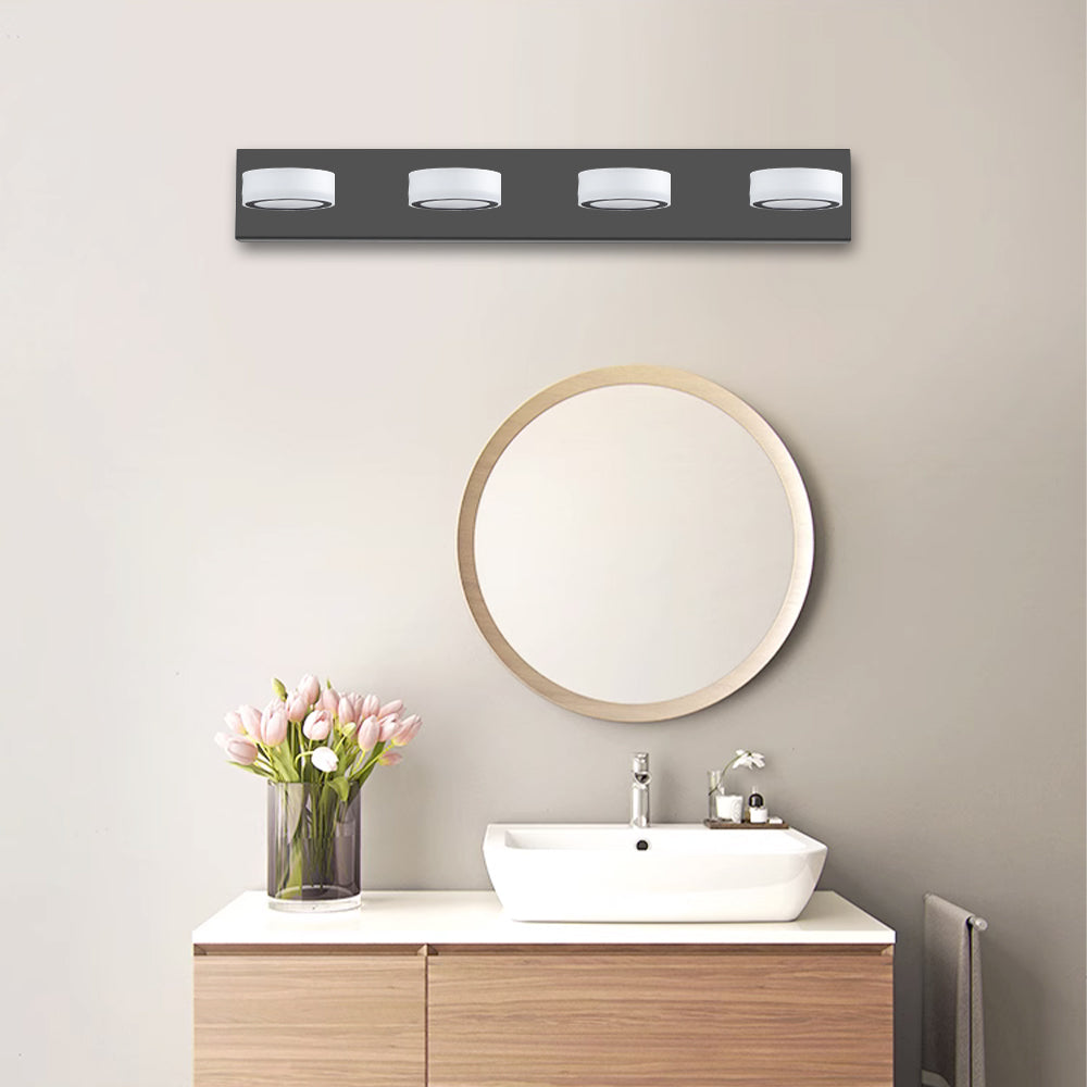 Led Modern Black 4 Light Vanity Lights Fixtures Over Mirror Bath Wall Lighting Black Modern Acrylic Iron