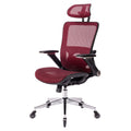 Red Ergonomic Mesh Office Chair, High Back Adjustable Headrest With Flip Up Arms, Tilt And Lock Function, Lumbar Support And Blade Wheels, Kd Chrome Metal Legs Red Office American Design Office Chairs Foam Plastic