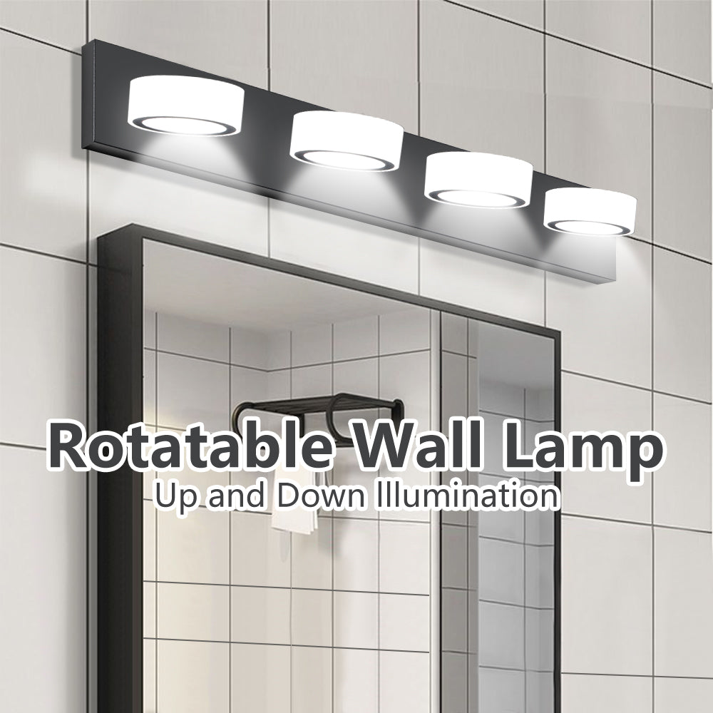 Led Modern Black 4 Light Vanity Lights Fixtures Over Mirror Bath Wall Lighting Black Modern Acrylic Iron